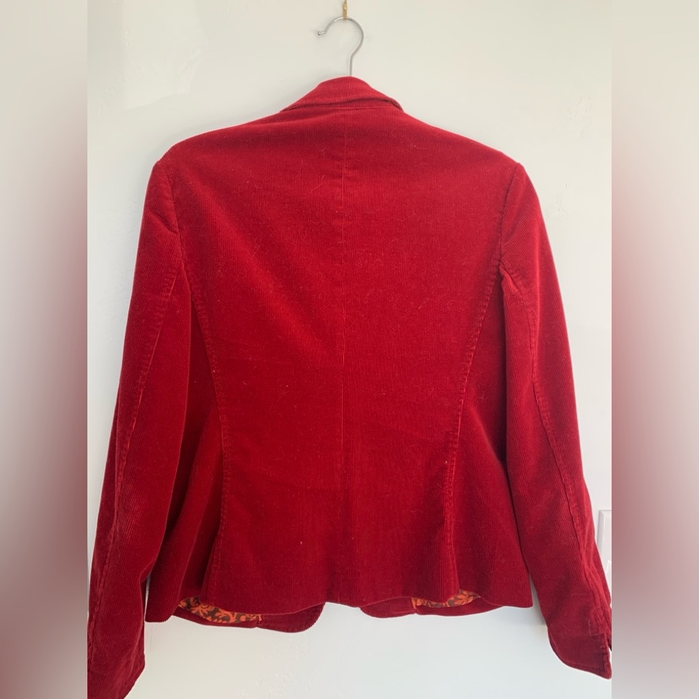 Talbots Rich Red Corduroy Blazer - Picture 6 of 7